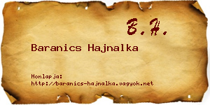 Baranics Hajnalka névjegykártya
